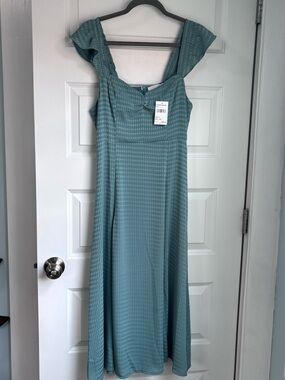 NWT Lush Dry Goods Sleeveless Sage Green Midi Dress with Ruffle Straps
